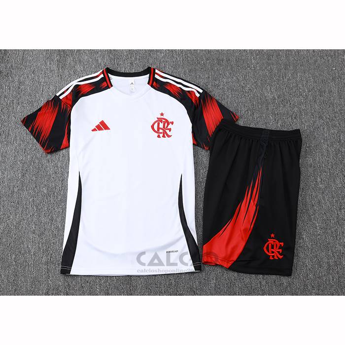Tuta da Track Flamengo Manica Corta 2025-2026 Bianco - Pantaloncini